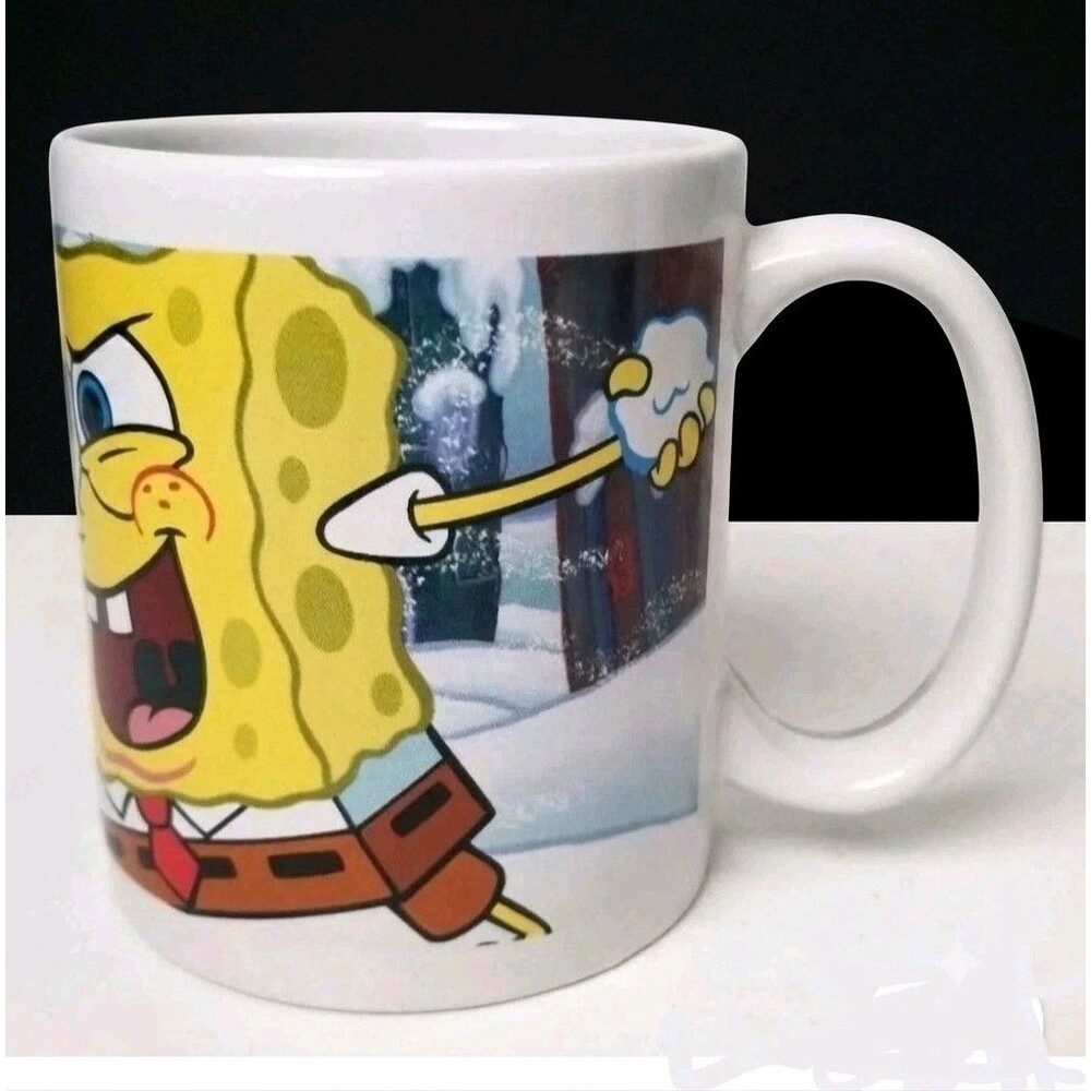 2007 Viacom SpongeBob SquarePants Patrick Star Winter Snowball Fight Coffee Mug